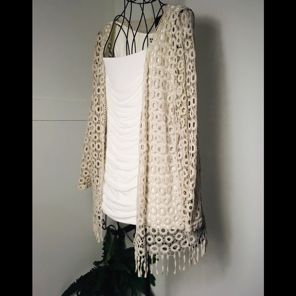 Tribal Other - TRIBAL BOHO BREEZY BEACHY 3/4 SLVS COTTON JACKET